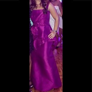 Angel Sanchez purple silk evening gown/ dress